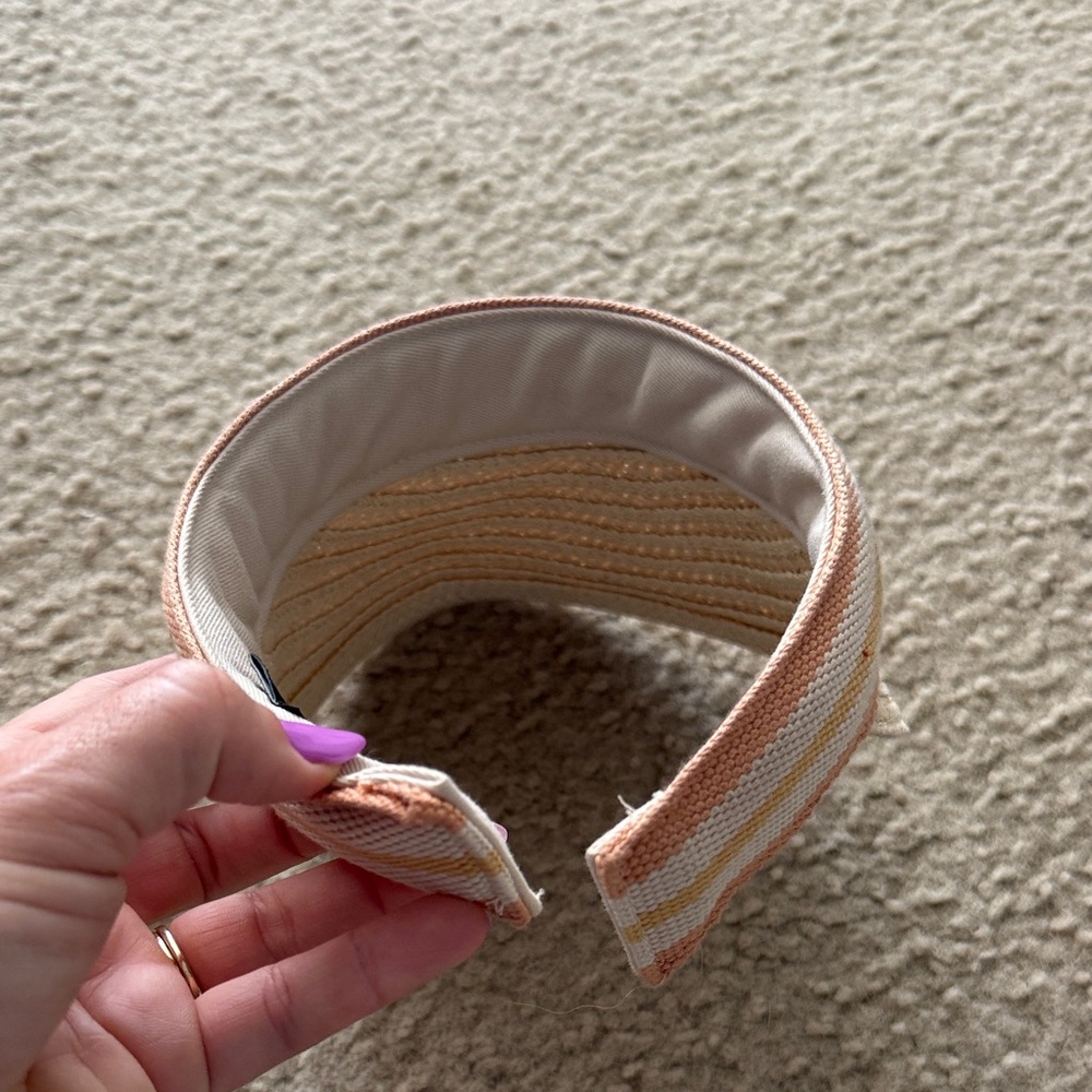 Roxy Straw Visor with Orange and Cream Stripes - Picture 5 of 7
